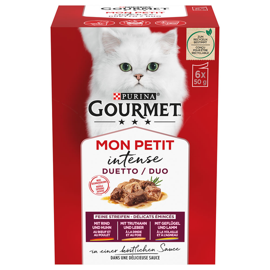 Ekonomipack: Gourmet Mon Petit 24 x 50 g - Duetti: Nötkött/Kyckling