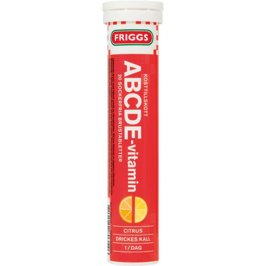 Friggs ABCDE-vitamin Citron 20 brustabletter