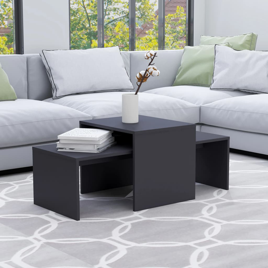 vidaXL Soffbord set grå 100x48x40 cm spånskiva