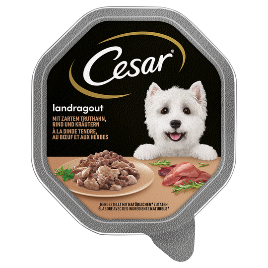 Cesar 14 x 150 g portionsform - Country Ragout Kalkon, nötkött & örter