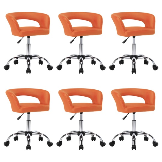 vidaXL Matstolar 6 st orange konstläder