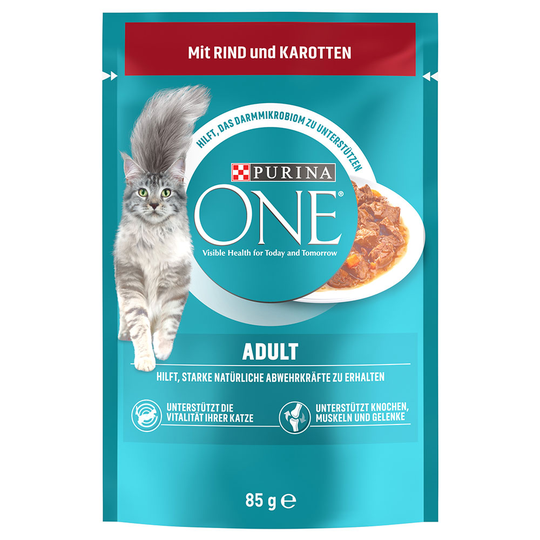 Purina One Adult - 52 x 85 g Nötkött & morötter