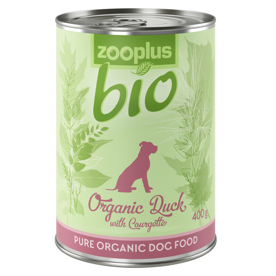 Ekonomipack: zooplus Bio 12 x 400 g - Eko-anka med eko-sötpotatis (spannmålsfritt)