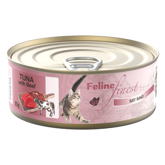 Ekonomipack: Feline Finest våtfoder 24 x 85 g - Tonfisk & nötkött