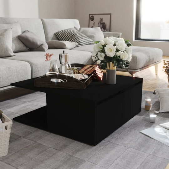 vidaXL Soffbord svart 80x80x31 cm spånskiva