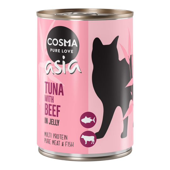Cosma Asia in Jelly 6 x 400 g - Tonfisk & nötkött