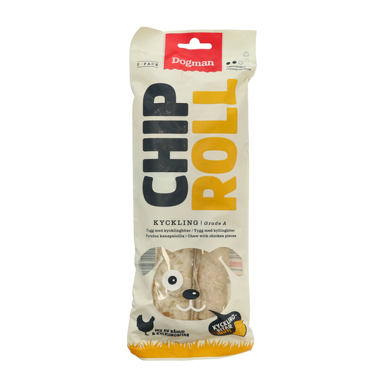 Dogman Chicken Chip rolls m kyck 2p Vit M 17,5cm