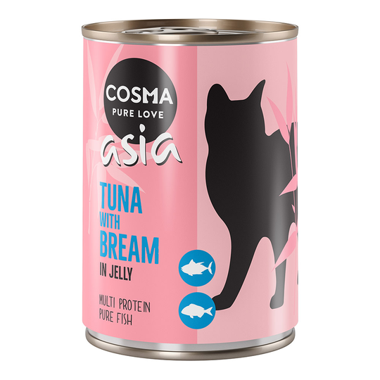 Ekonomipack: Cosma Asia in Jelly 12 x 400 g - Tonfisk & braxen