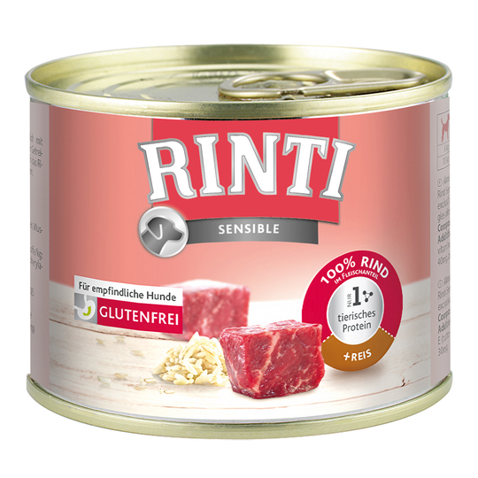 Ekonomipack: RINTI Sensible 48 x 185 g - Nötkött & ris