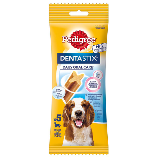 2 + 1 på köpet! 3 x Pedigree hundgodis - Dentastix Daily Oral för medelstora hundar (3 x 5 st)