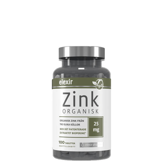 Organisk Zink 25 mg, 100 tabletter