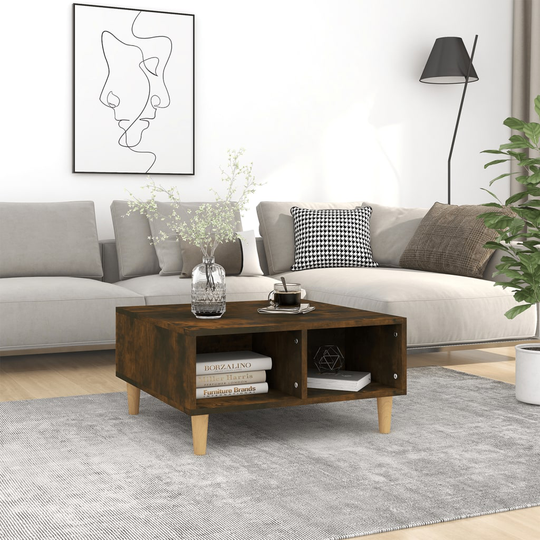 vidaXL Soffbord rökfärgad ek 60x60x30 cm spånskiva