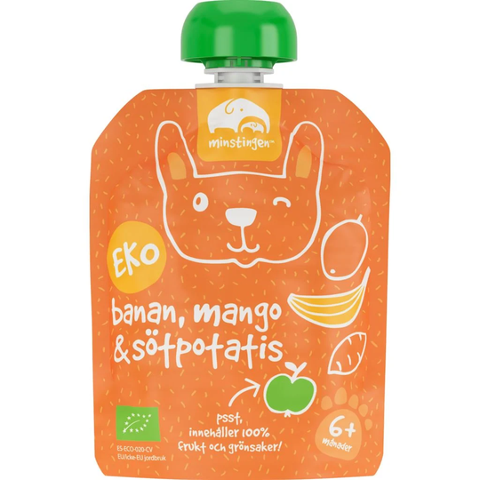 Minstingen Klämpåse banan/mango/sötpotatis 90 g