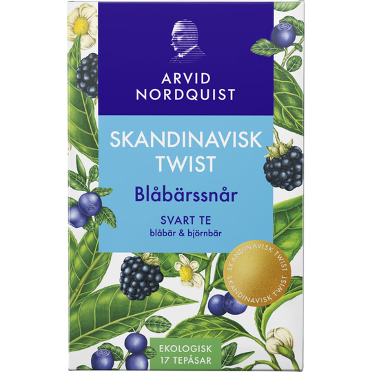 ARVID NORDQUIST Skandinavisk Twist Blåbärssnår Svart Te Blåbär & Björnbär 17 påsar
