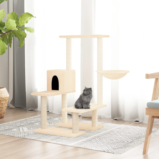 vidaXL Katträd med klöspelare sisal gräddvit 94,5 cm