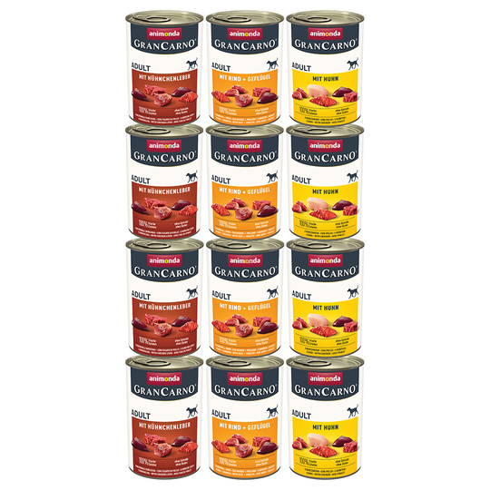 Ekonomipack: Animonda GranCarno Original 24 x 400 g - Mix IV: Delikat variation (3 sorter)