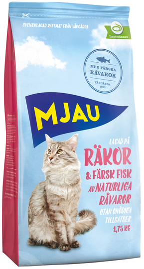 Mjau Torrfoder med räkor 1,75kg