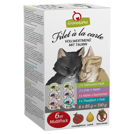 Provpack: GranataPet Filet à la carte 6 x 85 g - Blandpack: 4 sorter