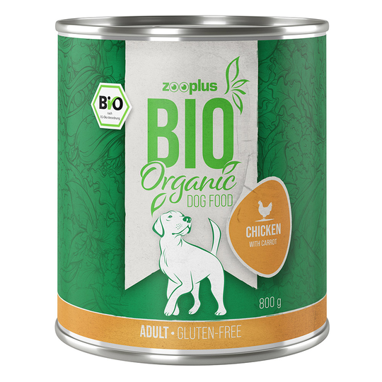 Ekonomipack: zooplus Bio 12 x 800 g - Eko-kyckling med eko-morötter