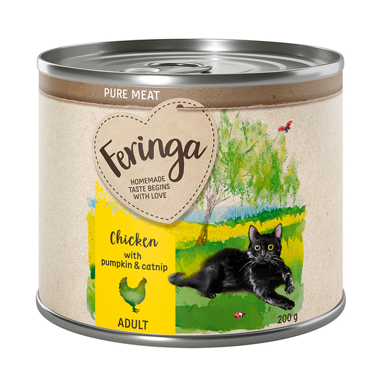 Feringa Pure Meat Menue 6 x 200 g - Kyckling med pumpa & kattmynta