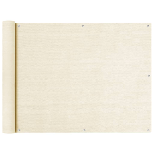 vidaXL Balkongskärm gräddvit 90x400 cm HDPE