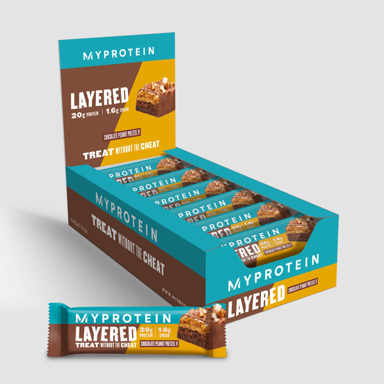 6 Layer Protein Bar - 12 x 60g - Chocolate Peanut Pretzel - NEW