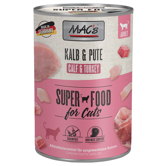 MAC's Cat kattfoder 6 x 400 g - Kalv & kalkon