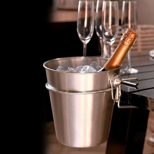 Excellent Houseware Champagnekylare med hållare 3 delar rostfritt stål