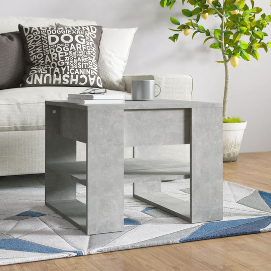 vidaXL Soffbord betonggrå 55,5x55x45 cm konstruerat trä