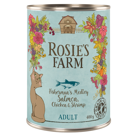 Rosie's Farm våtfoder 6 x 400 g till sparpris! - Lax & kyckling med räkor
