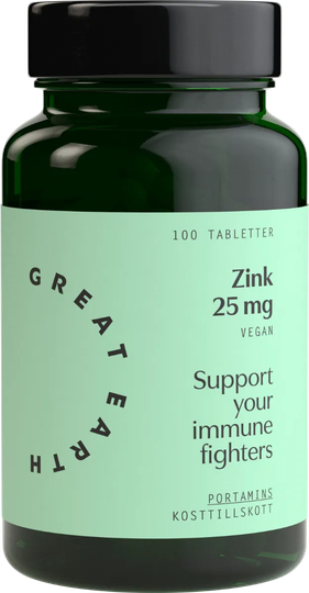 Great Earth Zink 25 mg, 100 tabletter