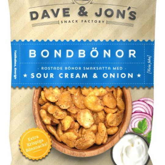 Dave & Jon´s Bondbönor Sourcream & Onion 100g