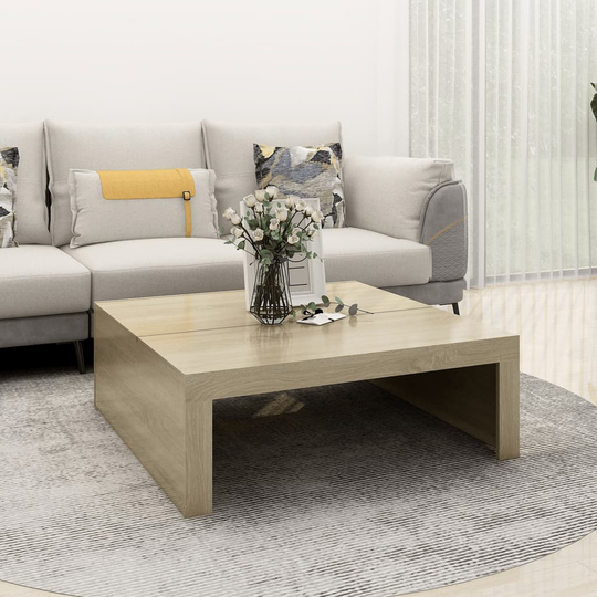 vidaXL Soffbord sonoma-ek 100x100x35 cm konstruerat trä