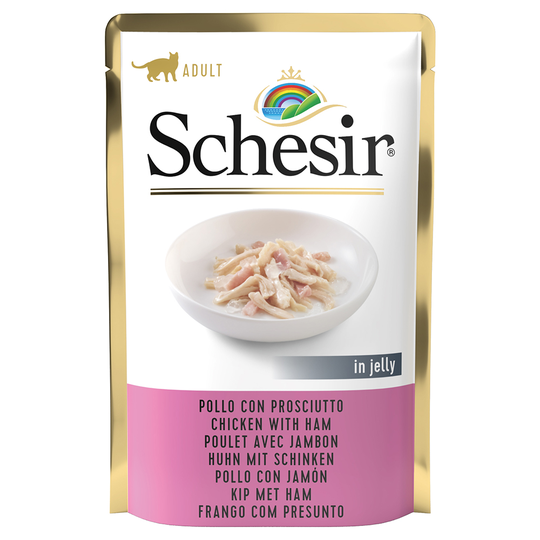 Schesir Jelly Pouch 6 x 85 g - Kycklingfilé & skinka