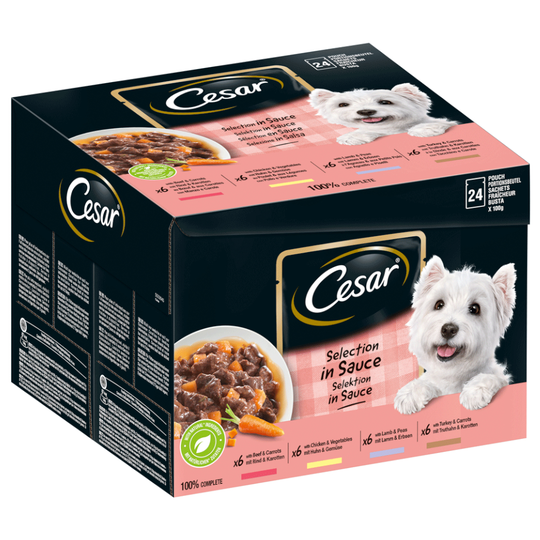Cesar Selection Favourites in Sauce 24 x 100 g portionspåsar - 24 x 100 g