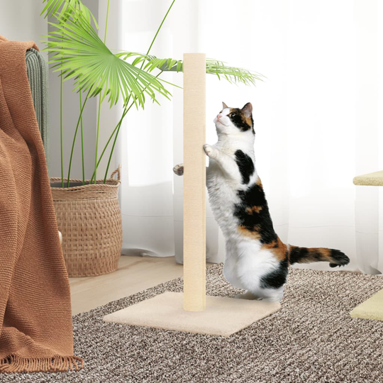 vidaXL Klöspelare i sisal gräddvit 35x35x70 cm