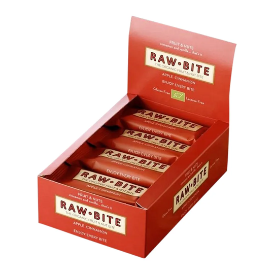 Rawbite Frukt- & Nötbar Äpple & Kanel, 50 g ekologisk