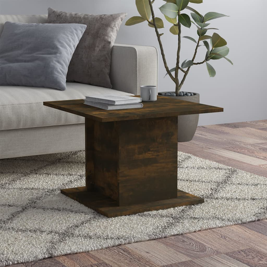 vidaXL Soffbord rökfärgad ek 55,5x55,5x40 cm spånskiva