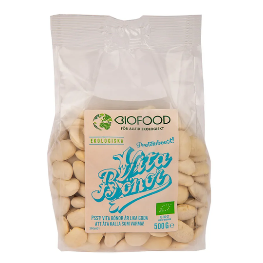Biofood Vita Bönor Stora, 500 g ekologisk