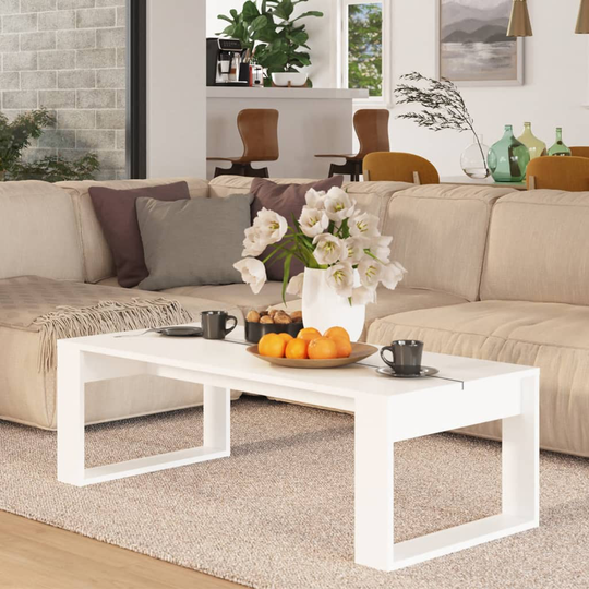 vidaXL Soffbord vit 110x50x35 cm spånskiva