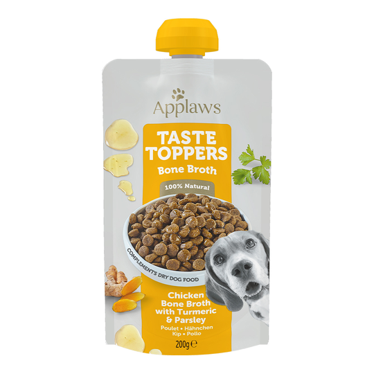 Applaws Taste Toppers Pouch 6 x 200 ml - Kycklingbuljong med gurkmeja & persilja