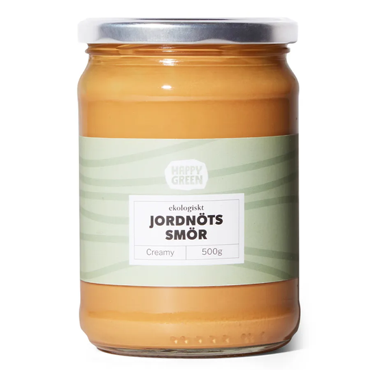 Happy Green Jordnötssmör Creamy, 500g ekologisk