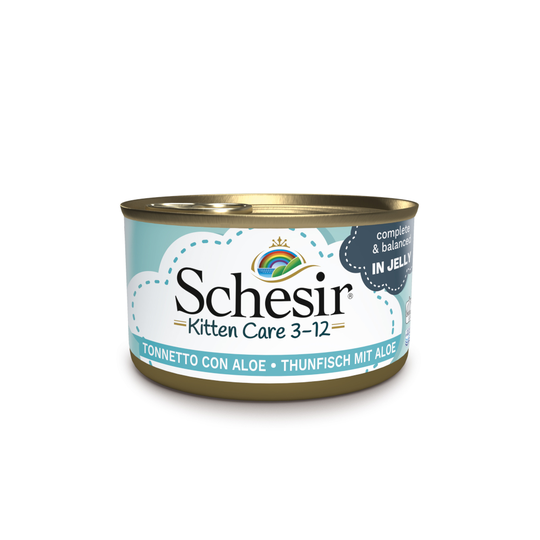 Ekonomipack: Schesir gelé 48 x 85 g Kitten: Tonfisk & Aloe