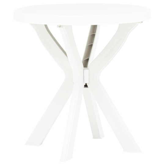 vidaXL Cafébord vit Ø70 cm plast