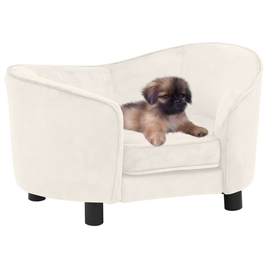 vidaXL Hundsoffa naturvit 69x49x40 cm plysch