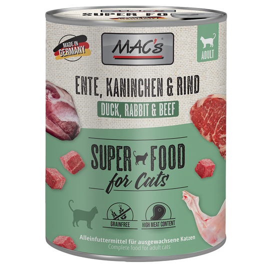 MAC's Cat kattfoder 6 x 800 g - Anka, kanin & nötkött