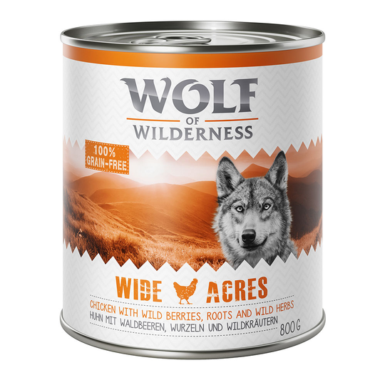 Ekonomipack: Wolf of Wilderness 12 x 800 g NY! Wide Acres - Chicken