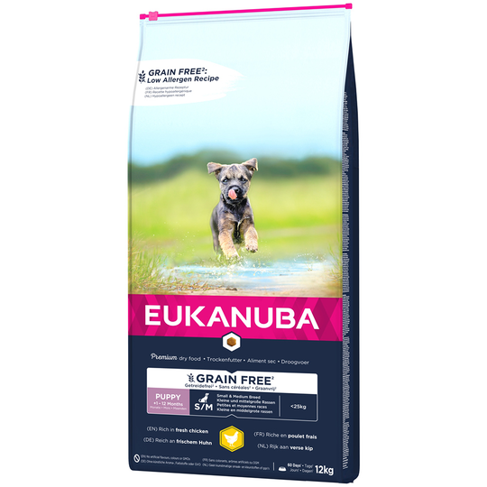 Eukanuba Grain Free Puppy Small / Medium Breed Chicken - 12 kg