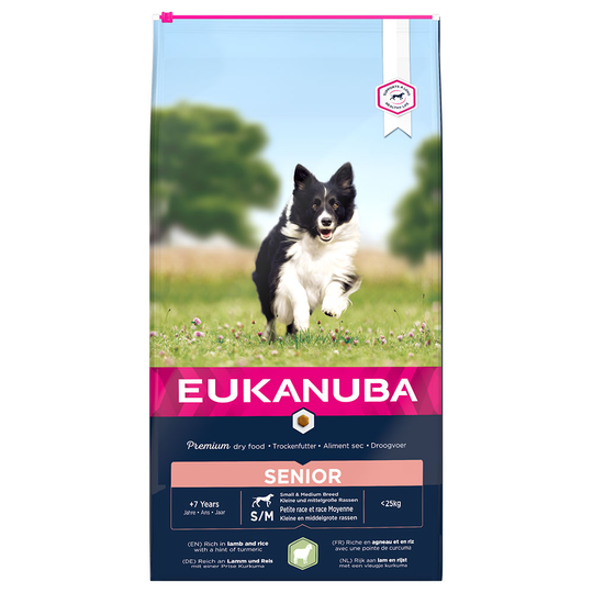 Eukanuba Senior Small & Medium Breed Lamb & Rice - 12 kg