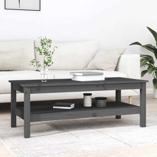 vidaXL Soffbord grå 110x50x40 cm massiv furu
